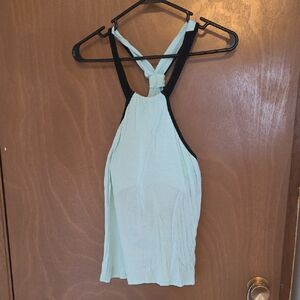 Victoria's Secret Aqua and Black Halter Tank Top
